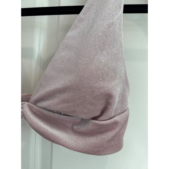 Victoria’s Secret Dusty Pink Sparkle Velvet Wireless Plunge Bralette size Large - Picture 3 of 5